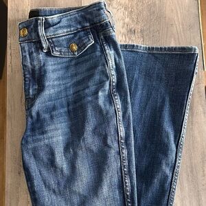 White House Black Market Dark Blue Skinny Flare Jeans